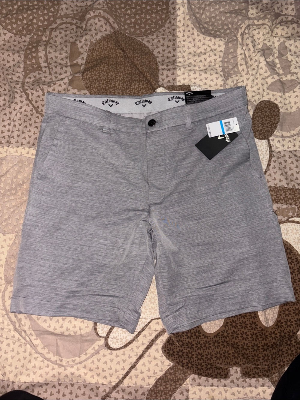 Callaway Men's Light Heather Gray Flat-Front Performance Shorts
